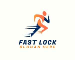 Fast Sprinting Man logo design