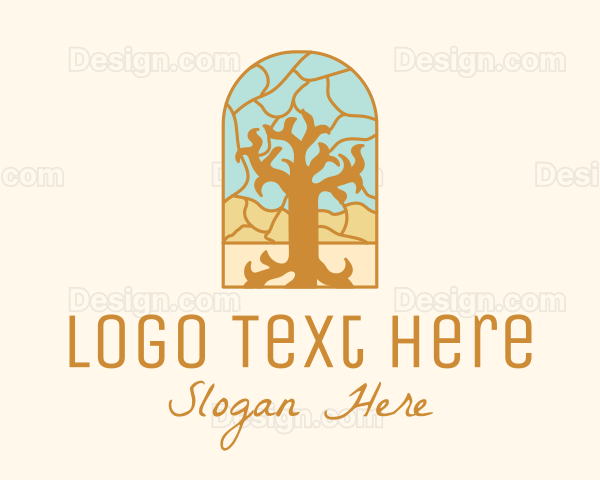 Multicolor Stained Glass Tree Logo