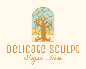 Multicolor Stained Glass Tree  logo design