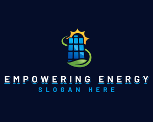 Solar Panel Battery Energy logo design