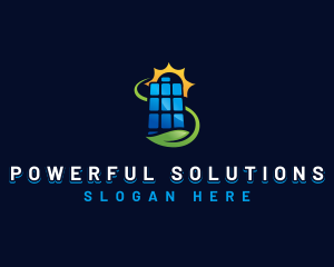 Solar Panel Battery Energy logo design