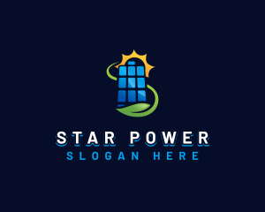 Solar Panel Battery Energy logo design