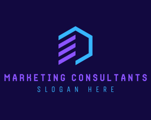 Digital Marketing Hexagon  logo design