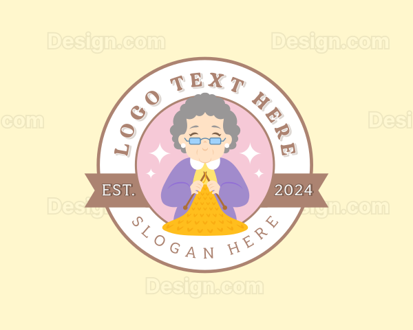 Knitting Crochet Grandma Logo