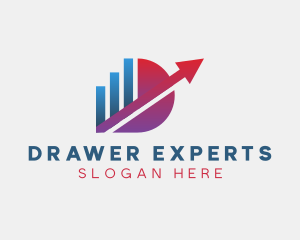 Finance Chart Letter D logo design