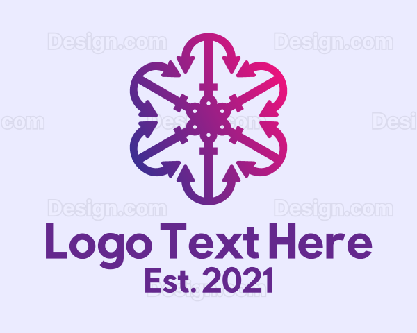 Purple Anchor Flower Logo