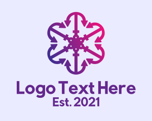 Purple Anchor Flower logo