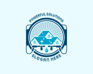 Pressure Washing Clean Sanitation logo design