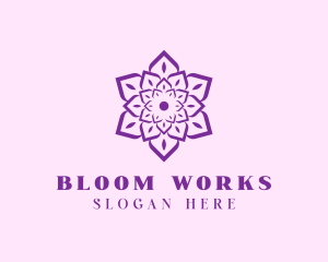 Indian Flower Mandala logo design