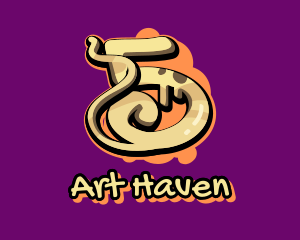 Graffiti Art Number 5 logo design