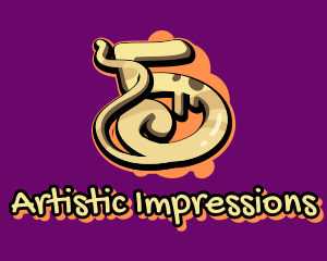 Graffiti Art Number 5 logo design