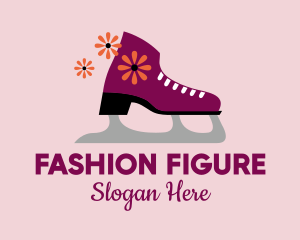 Floral Figure Skater logo design