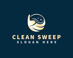 Broom Mop Cleaning logo design