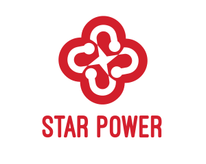 Red Flower Star logo design