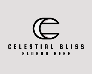 Crescent Moon Letter C logo design