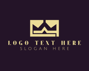 Queen - Gold Crown Monogram logo design