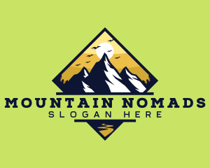 Mountain Peak Sunset logo design