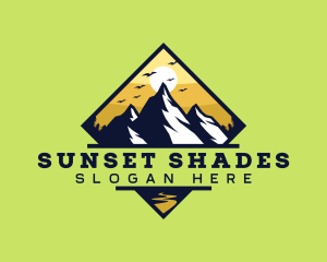 Mountain Peak Sunset logo design