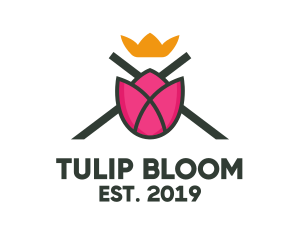 Tulip Flower Crown logo design