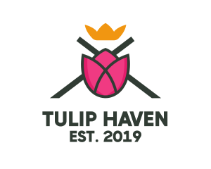 Tulip Flower Crown logo design