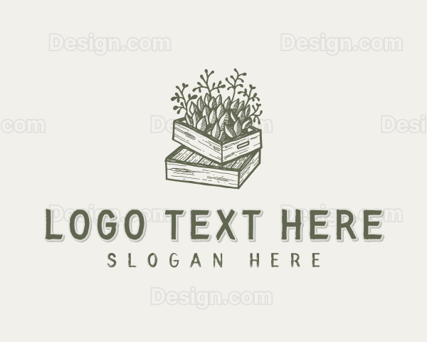 Plant Wooden Crate Logo