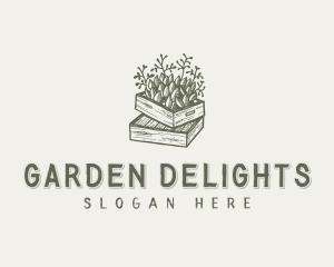 Plant Wooden Crate logo design