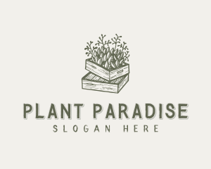 Plant Wooden Crate logo design