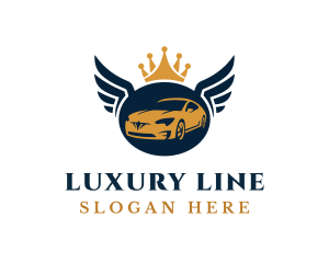 Luxurious Car Vehicle Wings logo design