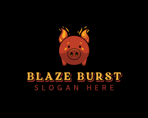 Flaming Pork Grill logo design