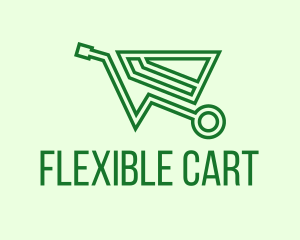 Green Eco Wheelbarrow logo design