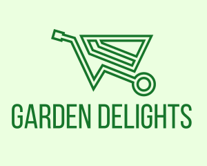 Green Eco Wheelbarrow logo design