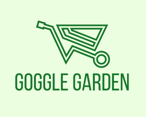 Green Eco Wheelbarrow logo design