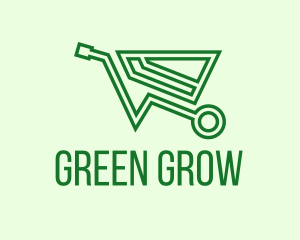 Green Eco Wheelbarrow logo design