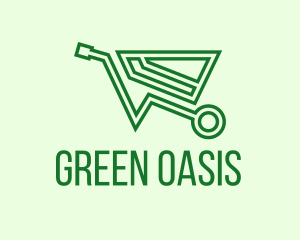 Green Eco Wheelbarrow logo design