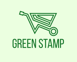 Green Eco Wheelbarrow logo design