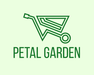 Green Eco Wheelbarrow logo design