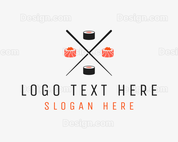 Japanese Sushi Roll Chopsticks Logo