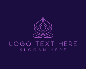 Pure - Yoga Lotus Wellness logo design