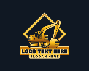 Excavator Quarry Contractor Logo