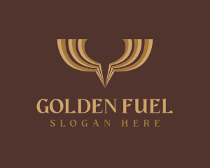 Premium Golden Wings logo design