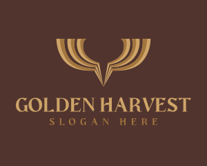 Premium Golden Wings logo design