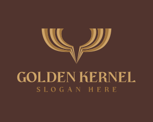 Premium Golden Wings logo design