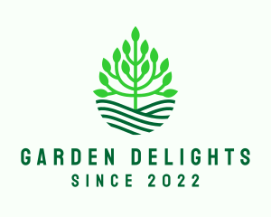 Tree Field Gardening  logo design