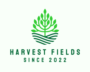 Tree Field Gardening  logo design