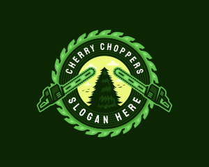 Chainsaw Lumberjack Woodcutter logo design