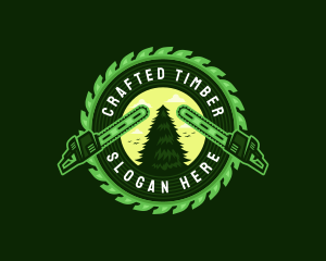 Chainsaw Lumberjack Woodcutter logo design