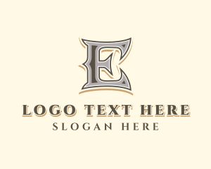Antique Stylist Company Letter E logo