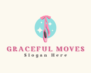 Ballerina Ballet Shoes logo design