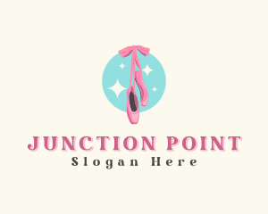 Ballerina Ballet Shoes logo design