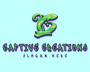 Graffiti Art Letter C logo design